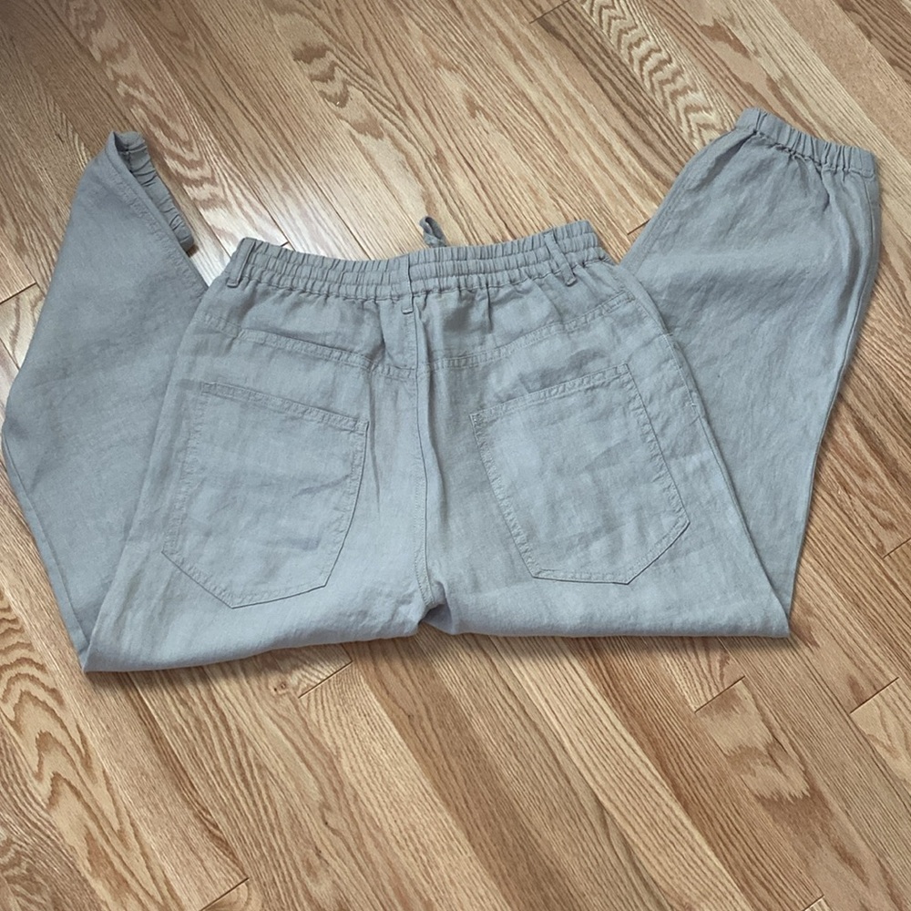 Zara NWT drawstring linen joggers with pockets - size Medium - Picture 4 of 6